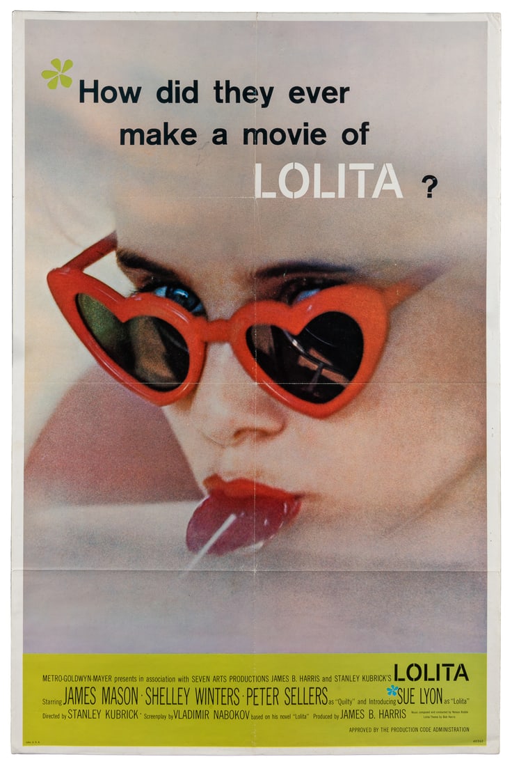 Lolita. MGM, 1962. One-sheet (41 x 27”) theatrical release ... (1 of 1)