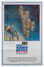 Chuck Yeager Signed “The Right Stuff” poster. Warner Bros.,...