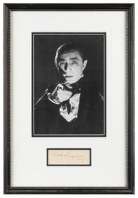 Bela Lugosi Autograph Display. Inked signature “Bela Lugosi...