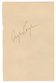 BERGMAN, Ingrid (1915-1982). Signed Page. [N.p., n.d.] Blan...