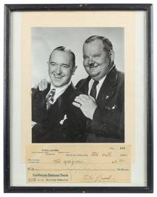 Stan Laurel Signed Check. A Stan Laurel personal check issu...