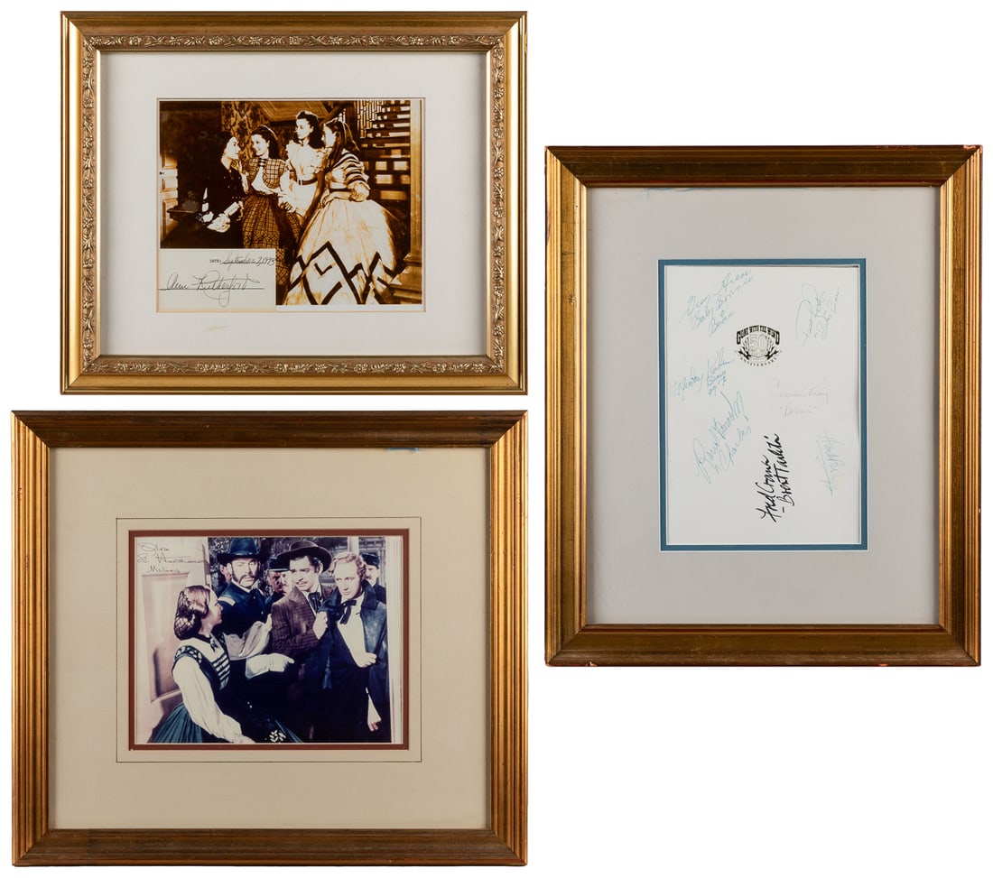 Group of “Gone with the Wind” Actors Autographs. Three piec...: Group of “Gone with the Wind” Actors Autographs. Three pieces, including: a Gone with the Wind 50th Anniversary program signed on the cover by: Herb Bridges, Cammie King, Fred Crane, Rand