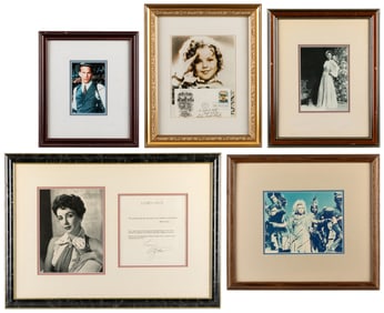 Group of 5 Hollywood actors and entertainers autographs and...
