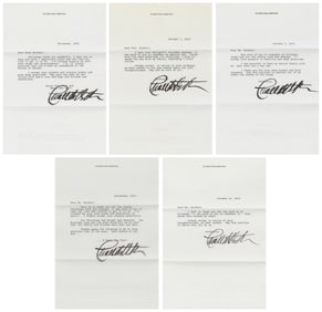 HESTON, Charlton (1923 – 2008). Five typed letters signed. ...