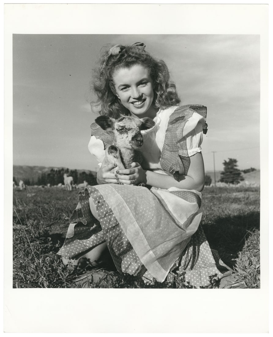 (MONROE, Marilyn). Norma Jeane Dougherty in Pinafore Dress ... (1 of 2)