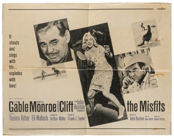 The Misfits. United Artists, 1961. Half-sheet (22 x 28”) po...