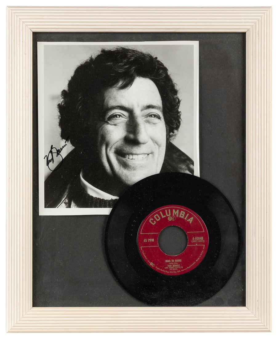 Tony Bennett Signed Photo and Record Display. Glossy 8 x 10... (1 of 2)