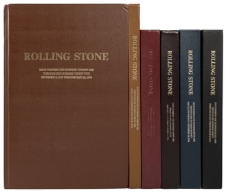 [ROLLING STONE]. Six bound volumes of Rolling Stone, 1972-7...