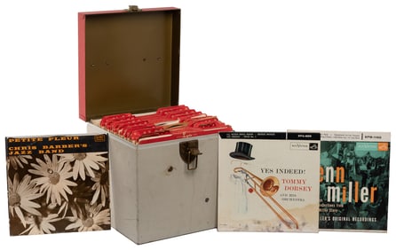 Case of 1950s-60s 45rpm records. Approximately 90 45rpm rec...