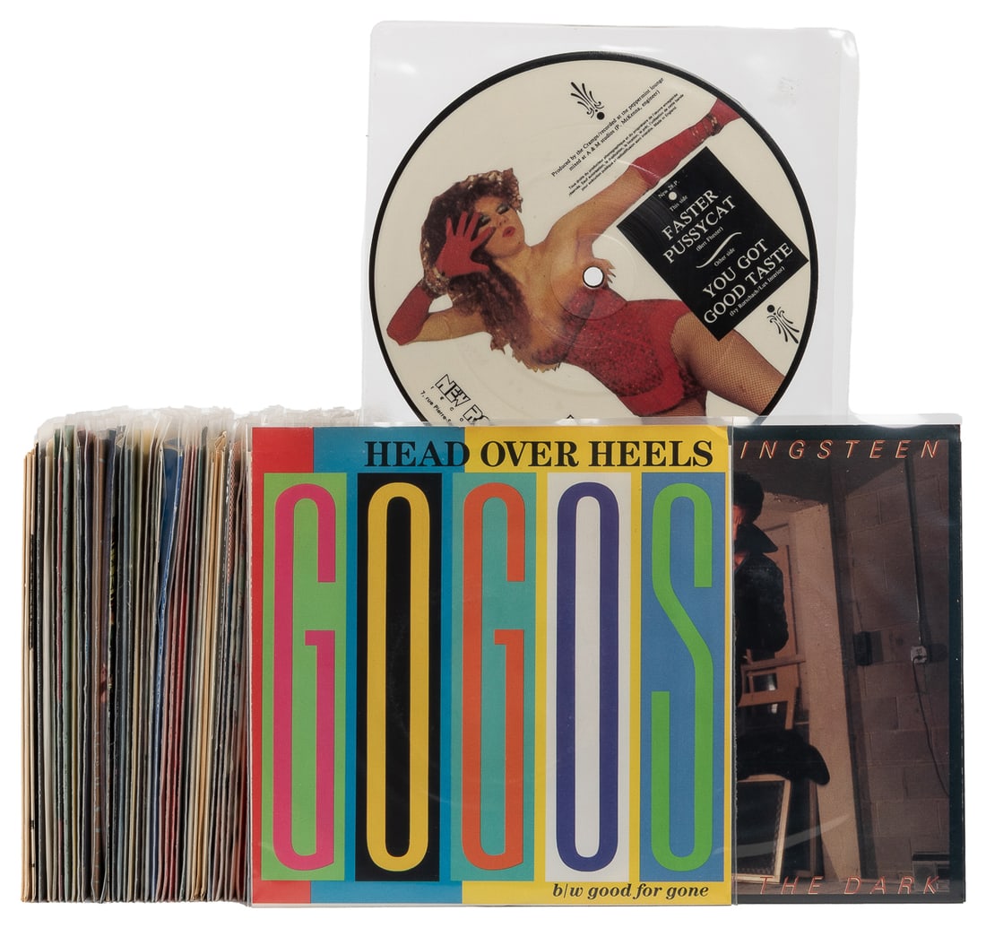 Collection of 45rpm Records with Picture Sleeves. Bulk 1980... (1 of 2)