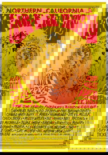 Northern California Folk Rock Festival. San Jose, ca. 1968....: Northern California Folk Rock Festival. San Jose, ca. 1968. Color poster from the Northern California Folk Rock Festival which took place May 23-25, 1968, at the Santa Clara County Fairgrounds in San