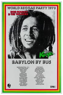 Bob Marley & The Wailers / World Reggae Party. 1978. Color ...: Bob Marley & The Wailers / World Reggae Party. 1978. Color offset lithograph poster for the World Reggae Party Kaya tour. 38 x 25&#8221;. Unbacked. A.