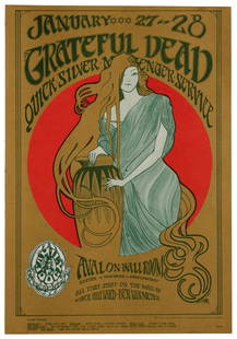 MOUSE, Stanley (1940 — ) and Alton Kelley (1940 – 2008). Gr...: MOUSE, Stanley (1940 &#8212; ) and Alton Kelley (1940 &#8211; 2008). Grateful Dead / Quicksilver Messenger Service / Avalon Ballroom. 1967. FD-45. First printing. 14 x 20 1/16&#8221;. Sharp copy. A.
