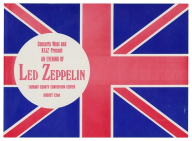 Two 1970s Rock Concert Handbills. Including: Led Zeppelin /...