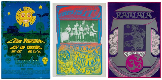 Three psychedelic concert posters. Including: Incredible St...