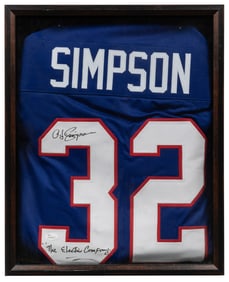 O.J. Simpson Signed Bills Jersey (JSA). A #32 jersey signed...