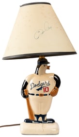 Ron Cey LA Dodgers Signed Penguin Lamp. 1982. Figural ceram...