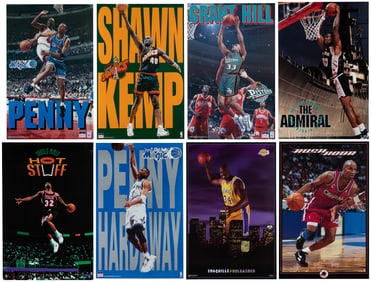 Nine 1990s NBA Basketball Player Posters. 1993-1997. Includ...