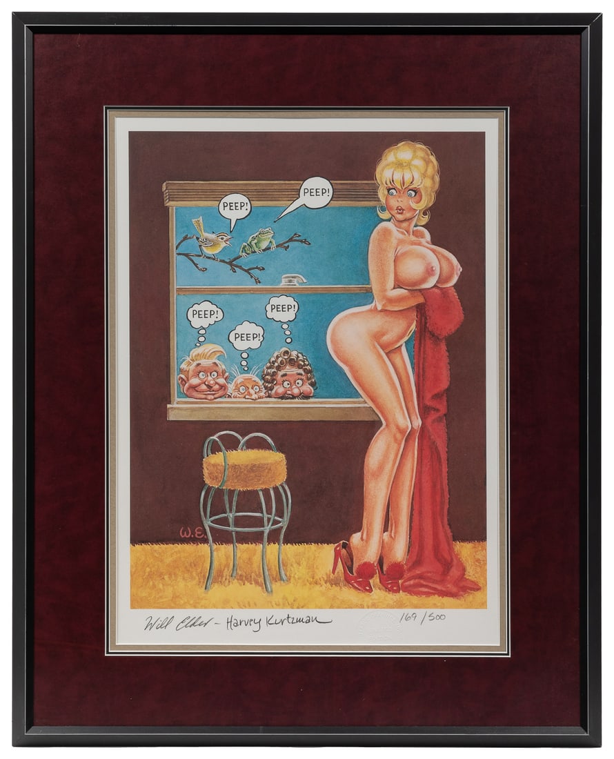 Harvey Kurtzman and Will Elder “Little Annie Fanny” Signed ...: Harvey Kurtzman and Will Elder “Little Annie Fanny” Signed Print. Color erotic cartoon art print, signed by Kurtzman and Elder at lower left, numbered 169 of 500. Stabur Graphics, Inc. emb