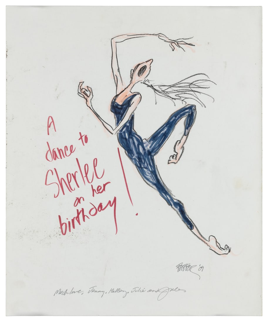 FEIFFER, Jules (1929 – 2025). Dancer Signed Drawing. 2009. ... (1 of 1)