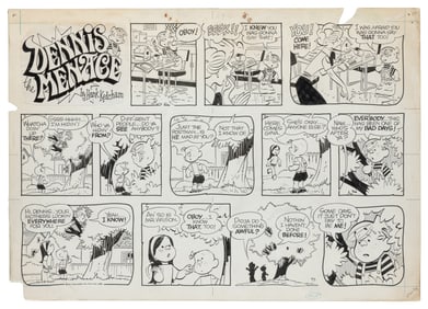 [COMIC ART]. Five pieces of signed or original art. Includi...