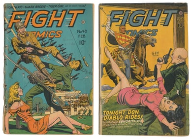 Fight Comics #42 and #45. Fiction House, 1946. Joe Doolin a...