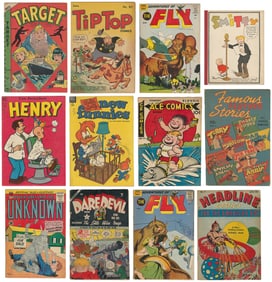 Group of 14 mostly Golden Age comics. Including: Target V9 ...