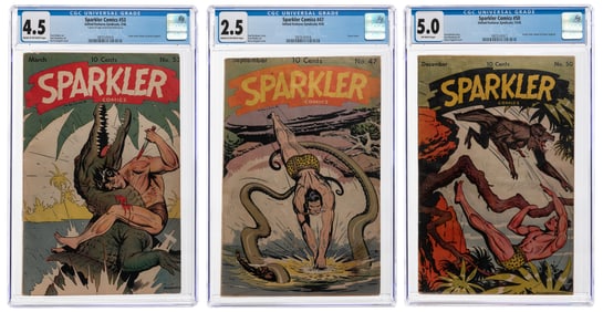 Sparkler Comics Nos. 47, 50, and 53 CGC Group. Including: N...