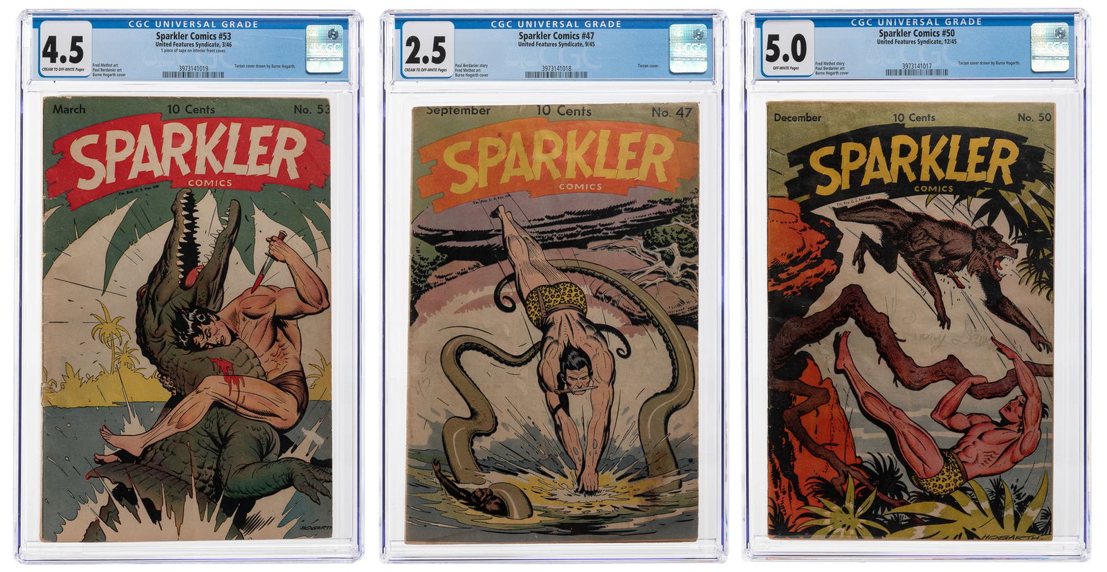 Sparkler Comics Nos. 47, 50, and 53 CGC Group. Including: N... (1 of 4)