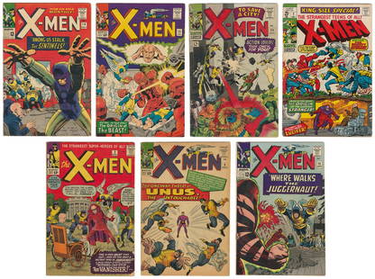 X-Men. Group of 7 comics. Marvel, 1963 – 70. Includes X-Men...: X-Men. Group of 7 comics. Marvel, 1963 – 70. Includes X-Men #2, 8, 13, 14, 15, 23, and King Size Special #1. Apparent