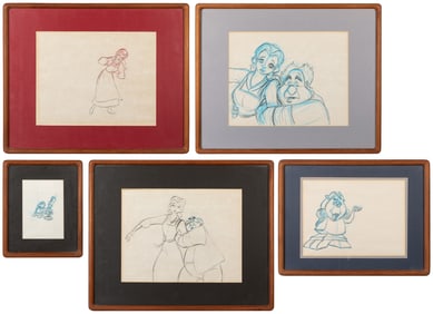 [ANIMATION ART]. [WALT DISNEY PRODUCTIONS]. Five Original P...