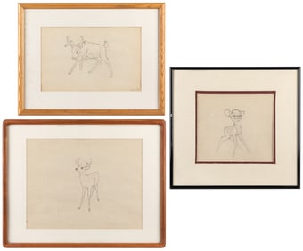 [ANIMATION ART]. [WALT DISNEY PRODUCTIONS]. Trio of Origina...