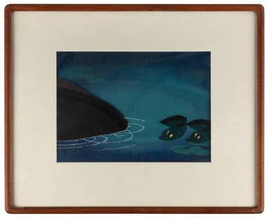 [ANIMATION ART]. [WALT DISNEY PRODUCTIONS]. Original Produc...: [ANIMATION ART]. [WALT DISNEY PRODUCTIONS]. Original Production Cel from &#8220;The Little Mermaid.&#8221; [Walt Disney Productions, ca. 1988-89]. Setup featuring Ursula, the sea witch&#8217;s evil as