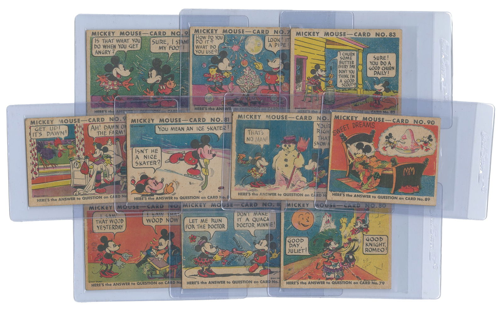 1935 Mickey Mouse Gum Inc. Bubble Gum Cards (10). Includes ... (1 of 1)