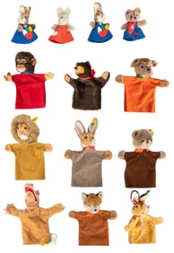 Steiff Animal Hand and Finger Puppets (13). West Germany. S...
