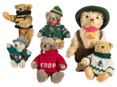 Steiff Group of Six Clothed Teddy Bears. Including a limite...