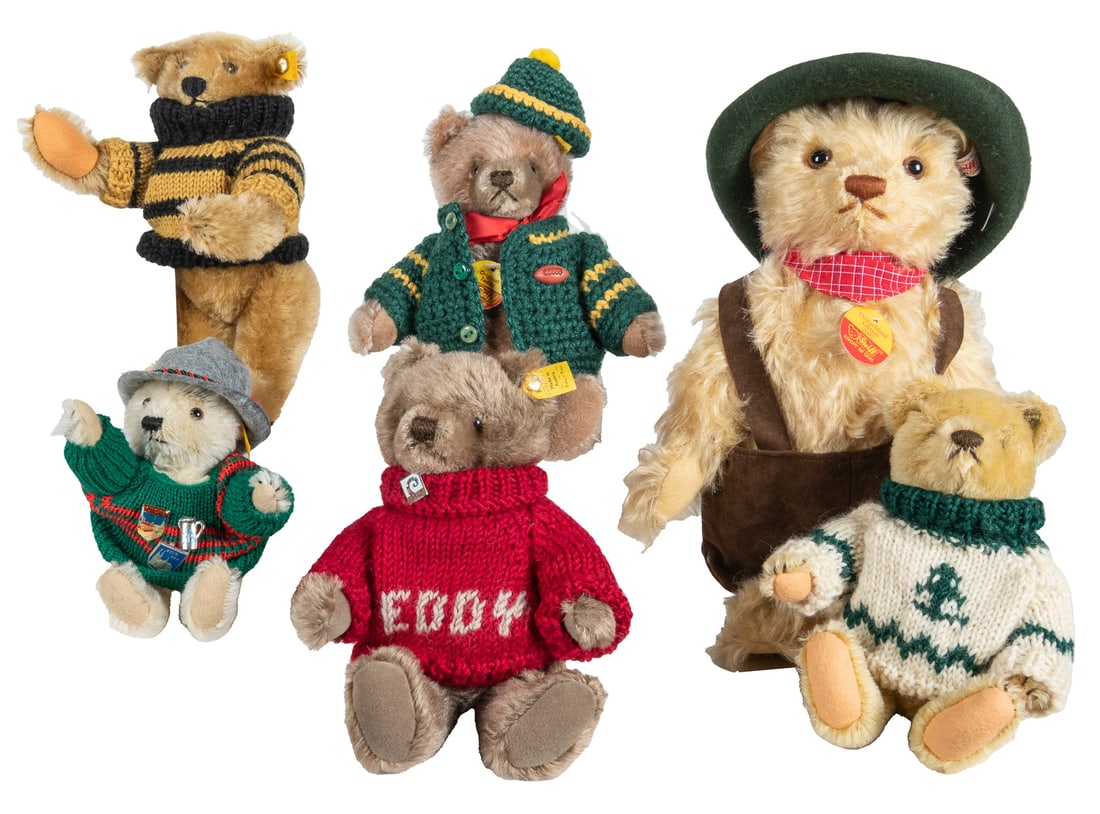 Steiff Group of Six Clothed Teddy Bears. Including a limite... (1 of 2)