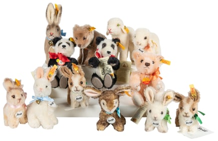 Steiff Rabbits, Lambs, and Bears Animal Collection (13). Ge...
