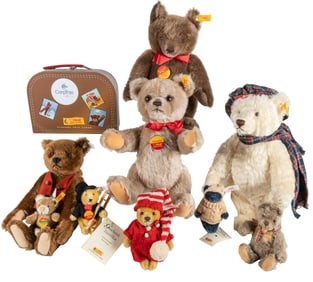 Lot of 9 Costumed Steiff Bears. Includes Limited Edition Te...