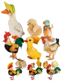 Steiff Rooster, Hen, and Duck Collection (15). Includes Ent...