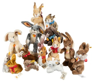 Steiff Rabbit Collection (14). Includes a large variety of ...