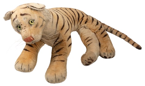 Steiff Studio Large Reclining Tiger. Germany: Steiff, ca. 1...