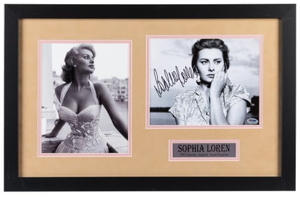 Sophia Loren Signed Photo (PSA). Black and white 8 x 10” ph...