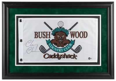 Chevy Chase Signed Caddyshack Bushwood Country Club Flag. N...