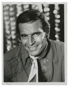 Charlton Heston Inscribed and Signed Photograph. Black and ...