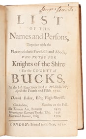 [BRITISH HISTORY]. A List of the Names and Persons, Togethe...