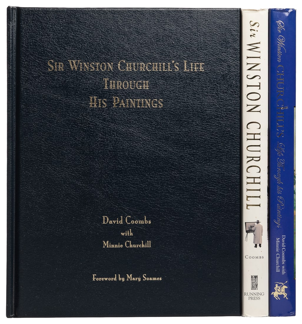 [CHURCHILL, Sir Winston S. (1874-1965), subject]. COOMBS, D...: [CHURCHILL, Sir Winston S. (1874-1965), subject]. COOMBS, David (b. 1937) and CHURCHILL, Minnie. 3 First or Limited Editions of Sir Winston Churchill’s Life Through His Paintings. [V.p., 2003].
