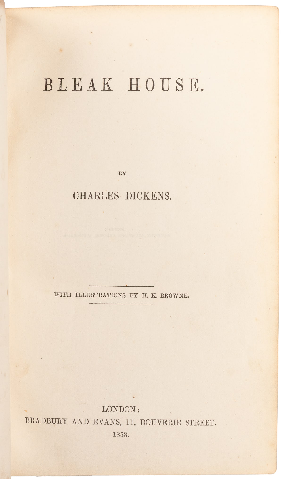 DICKENS, Charles (1812-1870). Bleak House. With Illustratio... (1 of 2)