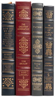 [FINE BINDINGS]. [EASTON PRESS]. Group of 4 Signed, Limited...: [FINE BINDINGS]. [EASTON PRESS]. Group of 4 Signed, Limited Editions by Political Figures. Norwalk, CT: The Easton Press, [ca. 1990s-2020s]. 8vos. Bound in publisher&#8217;s leather bindings, gilt, pe