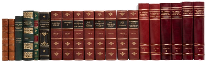 [FINE BINDINGS]. TWAIN, Mark (1835-1910), BURNS, Robert (17...